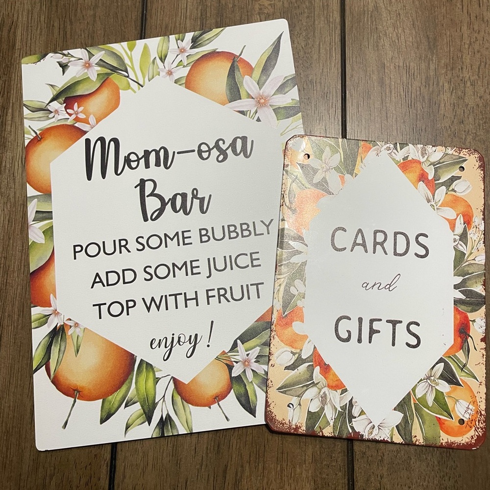 Mimosa bar & Cards & Gifts signs. For your big events baby shower, weddings.